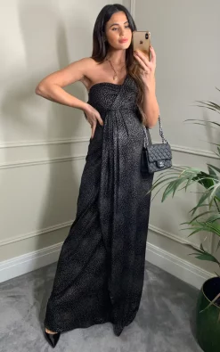 Best deal 🧨 Tiffany Rose Maternity Galaxy One Shoulder Maternity Gown In Constellation Black ✨