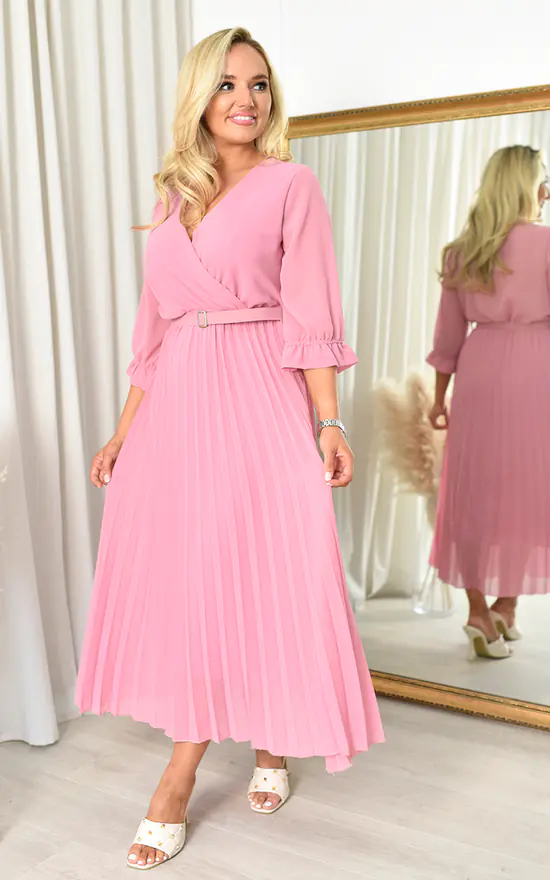 Coupon π IKRUSH Marina Pleated Wrap Front Maxi π Dress In Pink β 6 Coupon π IKRUSH Marina Pleated Wrap Front Maxi π Dress In Pink β - Image 4