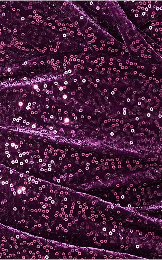 Best Sale π Goddiva Plus Sequin & Velvet Bardot Maxi π Dress In Magenta π 6 Best Sale π Goddiva Plus Sequin & Velvet Bardot Maxi π Dress In Magenta π - Image 4