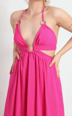 Budget 🌟 Boutique Store Pink Cut Out Split Maxi 👗 Dress 🥰 -Alie Street Shop unnamed file 2261