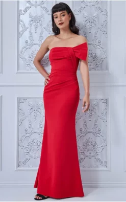 Deals π Goddiva Bow Detail Bandeau Maxi In Red π