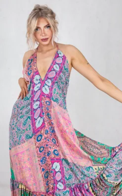 New 🛒 Boutique Store Pink Multicolour Halterneck Backless Maxi 👗 Dress 🔔 -Alie Street Shop unnamed file 2316