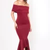Cheap ✨ Want That Trend Alejandra Bardot Fishtail Maxi 👗 Dress In Wine Red 🎁 -Alie Street Shop unnamed file 2333