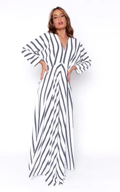 Budget 🌟 James Steward Stone Maxi 👗 Dress In Navy & White Stripe ⌛ -Alie Street Shop unnamed file 236