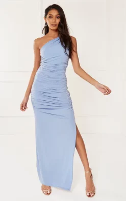Discount π₯° Revie London Exclusive Angelina Blue One Shoulder Maxi Bridesmaid π Dress π