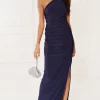 Best deal 🛒 Revie London Angelina Navy One Shoulder Bridesmaid 👗 Dress 🤩