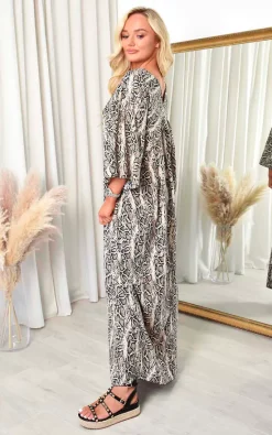 Brand new 👍 IKRUSH Lucia Printed Maxi 👗 Dress In Snake 👏 -Alie Street Shop unnamed file 243