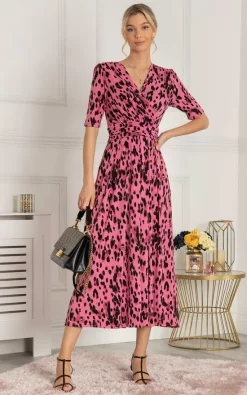 Best Pirce 🔔 Jolie Moi Josie Animal Print Maxi 👗 Dress, Pink Animal 🔥