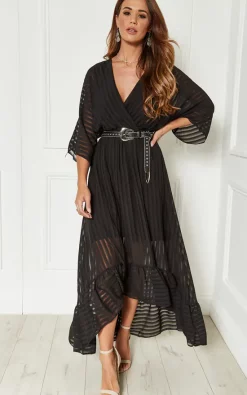 New ✨ Bella And Blue Black Plunge Maxi 👗 Dress 🥰