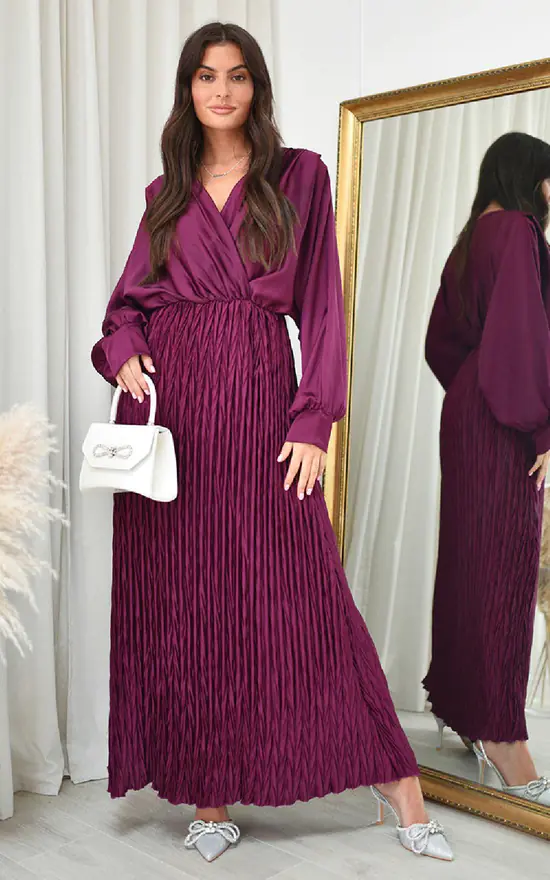 Wholesale β IKRUSH Bianca Wrap Front Textured Maxi π Dress In Purple π 3 Wholesale β IKRUSH Bianca Wrap Front Textured Maxi π Dress In Purple π