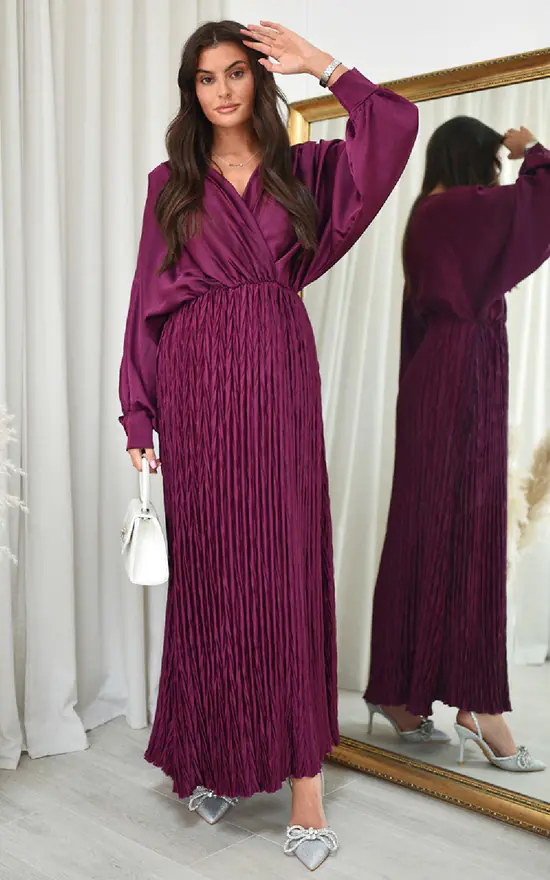Wholesale β IKRUSH Bianca Wrap Front Textured Maxi π Dress In Purple π 4 Wholesale β IKRUSH Bianca Wrap Front Textured Maxi π Dress In Purple π - Image 2