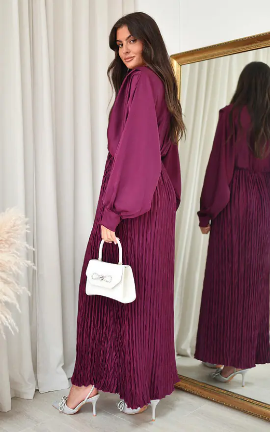 Wholesale β IKRUSH Bianca Wrap Front Textured Maxi π Dress In Purple π 5 Wholesale β IKRUSH Bianca Wrap Front Textured Maxi π Dress In Purple π - Image 3