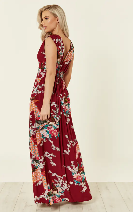 Best Sale π Ruby Rocks Claret Peacock And Floral π Summer Maxi π Dress β¨ 5 Best Sale π Ruby Rocks Claret Peacock And Floral π Summer Maxi π Dress β¨ - Image 3