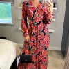 Best reviews of 🥰 KURT MULLER Pink And Orange Floral Crossover Wrap Maxi 👗 Dress With Long Sleeves ⌛ -Alie Street Shop unnamed file 2546