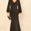 Cheap ✨ Feverfish Maxi Long Sleeve Ruched Wrap 👗 Dress Black 🛒 -Alie Street Shop unnamed file 2554