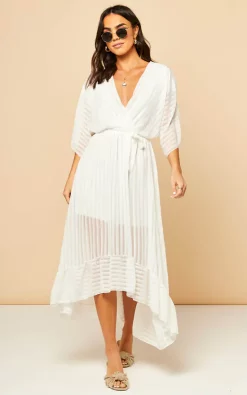 Best deal 😀 Bella And Blue Cream Plunge Maxi 👗 Dress 🤩