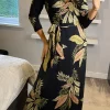 Best deal 🤩 Izabel London Multi Black Leaf Print Wrap Front Maxi 👗 Dress 🛒 -Alie Street Shop unnamed file 2585