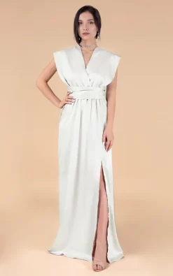 Best Sale 😍 IDentity Lingerie Bridal Wrap Infinity Silk Satin 👗 Dress In White 🥰