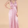 Brand new 🎁 IDentity Lingerie Bridesmaid Multiway Wrap Silk Satin 👗 Dress In Pink 🔥