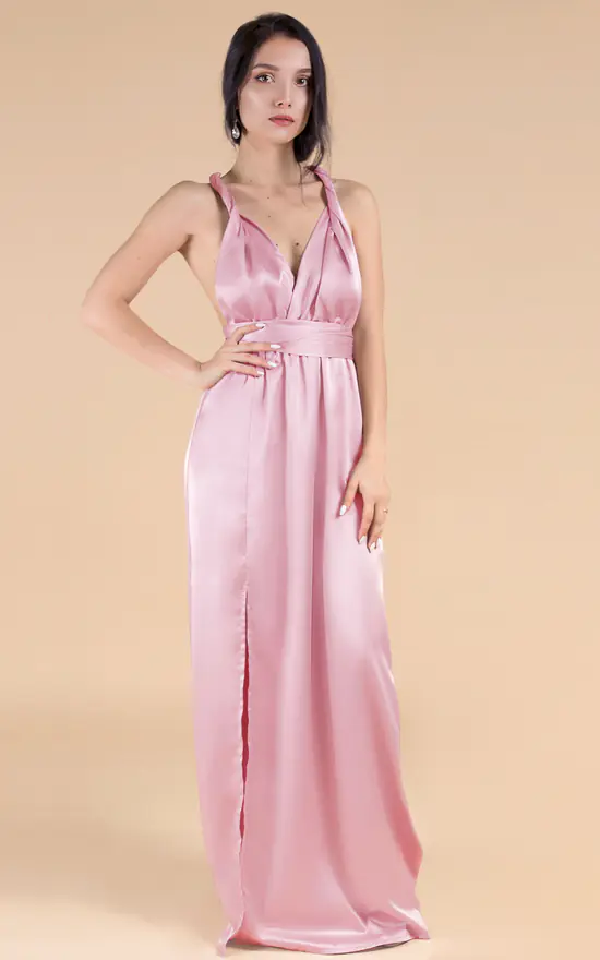 Brand new π IDentity Lingerie Bridesmaid Multiway Wrap Silk Satin π Dress In Pink π₯ 3 Brand new π IDentity Lingerie Bridesmaid Multiway Wrap Silk Satin π Dress In Pink π₯