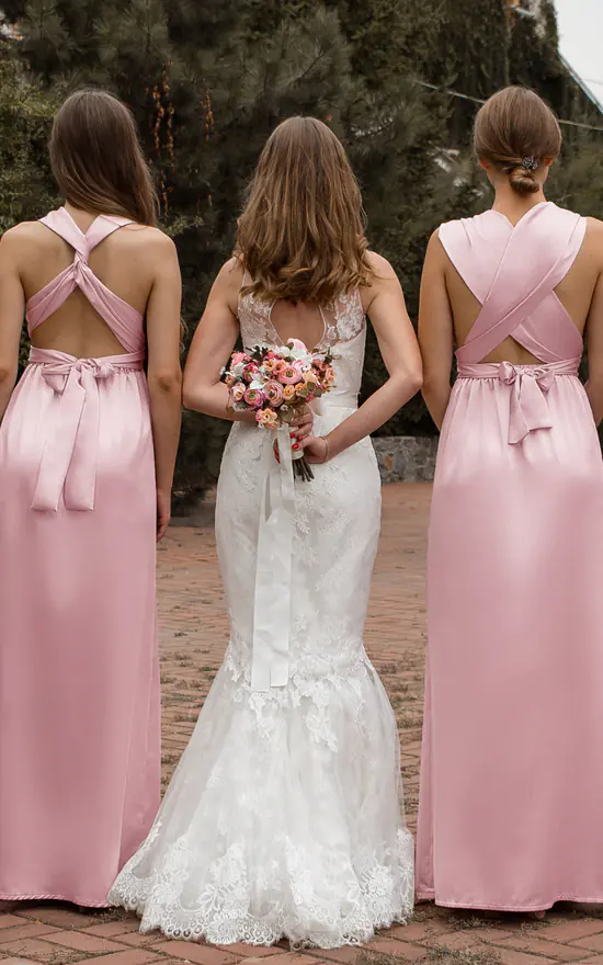 Brand new π IDentity Lingerie Bridesmaid Multiway Wrap Silk Satin π Dress In Pink π₯ 4 Brand new π IDentity Lingerie Bridesmaid Multiway Wrap Silk Satin π Dress In Pink π₯ - Image 2