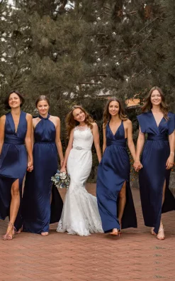 Cheapest 🧨 IDentity Lingerie Wrap Multiway Bridesmaid Satin Silk 👗 Dress In Navy ⌛ -Alie Street Shop unnamed file 2626