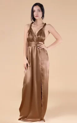Budget 😍 IDentity Lingerie Silk Satin Multiway Infinity Bridesmaid 👗 Dress In Copper 🥰 -Alie Street Shop unnamed file 2631