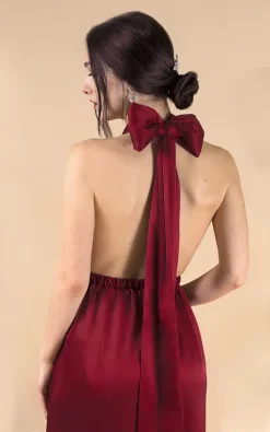 Deals 🔔 IDentity Lingerie Silk Satin Wrap Infinity Bridesmaid 👗 Dress In Burgundy ✨ -Alie Street Shop unnamed file 2634
