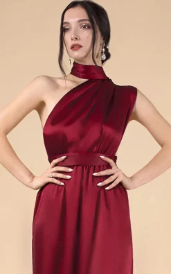 Deals 🔔 IDentity Lingerie Silk Satin Wrap Infinity Bridesmaid 👗 Dress In Burgundy ✨ -Alie Street Shop unnamed file 2635