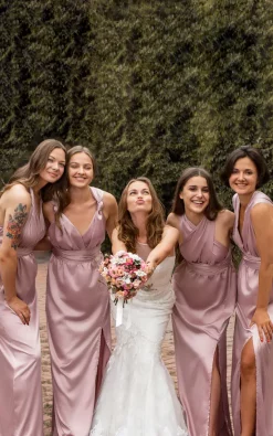 Wholesale 🌟 IDentity Lingerie Silk Satin Wrap Infinity Bridesmaid 👗 Dress In Blush Pink 👍 -Alie Street Shop unnamed file 2640