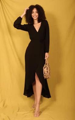 Best Sale 🔥 Dancing Leopard Jagger Maxi 👗 Dress In Black 🔔