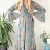 Deals ⌛ LEONORA GYPSY Ophelia Green Silk Wrap Boho Maxi 👗 Dress 🎉 -Alie Street Shop unnamed file 2671
