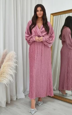 Promo π₯° IKRUSH Bianca Wrap Front Textured Maxi π Dress In Pink π