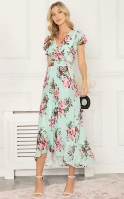 Best Pirce 🌟 Jolie Moi Eleanor Wrap Mesh Maxi 👗 Dress, Green Multi 😀 -Alie Street Shop unnamed file 2704