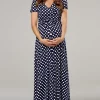 Hot Sale 🛒 Happy Mama Maternity & Nursing Maxi 👗 Dress In Navy Dots ❤️ -Alie Street Shop unnamed file 2709