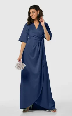 Cheapest 👏 Closet London Navy Blue Pleated A Line Wrap 👗 Dress 💯