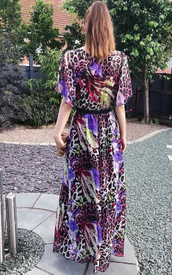 Buy 🤩 CY Boutique Short Sleeve Wrap Maxi 👗 Dress In Multi Purple Leopard Print 😀 -Alie Street Shop unnamed file 2792