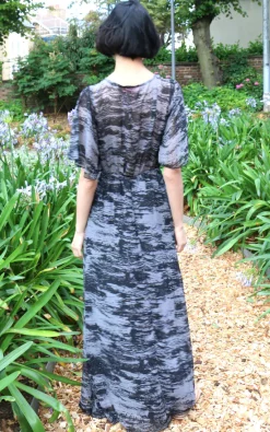 Top 10 🔔 CY Boutique Short Sleeve Wrap Maxi 👗 Dress In Black And Grey Abstract Stripe Print 🔥 -Alie Street Shop unnamed file 2798