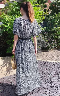 Cheap 🛒 CY Boutique Short Sleeve Wrap Maxi 👗 Dress In Grey Leopard Color Print 🤩 -Alie Street Shop unnamed file 2817