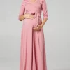 Budget ❤️ Happy Mama Maternity & Nursing Maxi 👗 Dress In Dusky Pink 👏 -Alie Street Shop unnamed file 2878