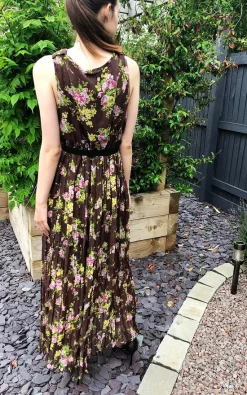 Flash Sale 🎉 CY Boutique Sleeveless Wrap Maxi 👗 Dress In Brown And Pink Floral Print ⌛ -Alie Street Shop unnamed file 2904