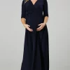 Discount 👍 Happy Mama Maternity Nursing Wedding Guest Maxi Navy 👗 Dress 🔔 -Alie Street Shop unnamed file 2918