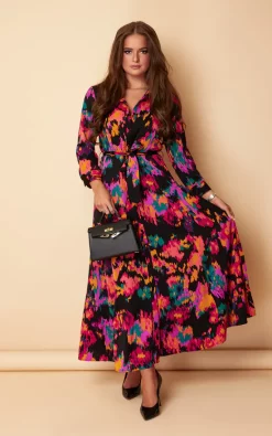 Best deal 🥰 Girl In Mind Angela Multicolour Abstract 👕 Shirt Maxi 👗 Dress 😉
