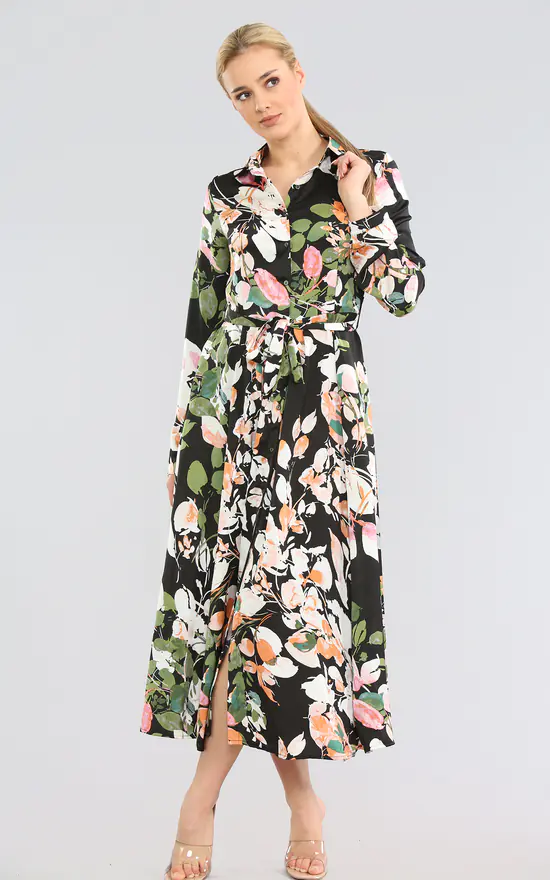 Best Sale 𧨠LOVE SUNSHINE Black Floral Print Cotton Satin Maxi π Dress β 3 Best Sale 𧨠LOVE SUNSHINE Black Floral Print Cotton Satin Maxi π Dress β