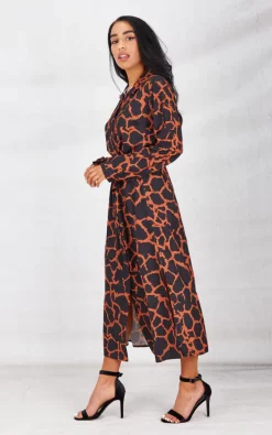 New 👍 Boutique Store Black Print Belted Maxi 👕 Shirt 👗 Dress 😀 -Alie Street Shop unnamed file 3087