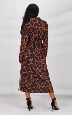 New 👍 Boutique Store Black Print Belted Maxi 👕 Shirt 👗 Dress 😀 -Alie Street Shop unnamed file 3088