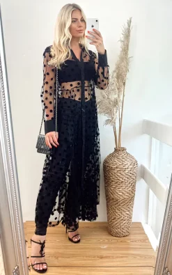 Coupon 🥰 CY Boutique Spotted Design Lace 👚 Shirt 👗 Dress In Black ✨ -Alie Street Shop unnamed file 3110