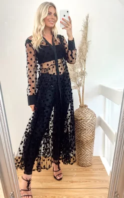 Coupon 🥰 CY Boutique Spotted Design Lace 👚 Shirt 👗 Dress In Black ✨ -Alie Street Shop unnamed file 3111