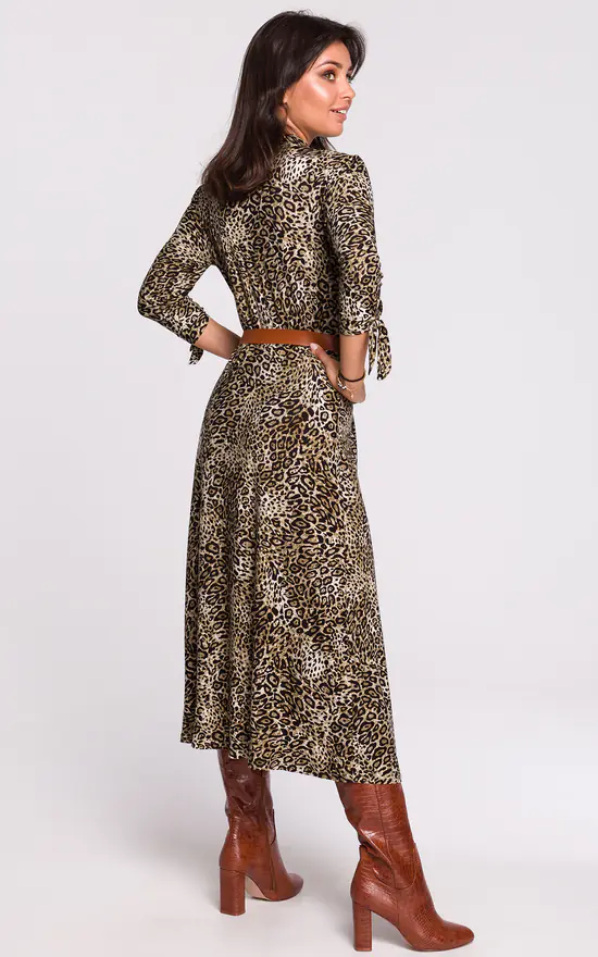 Best Sale π― MOE Midi π Shirt π Dress With Belt In Brown Panther Print π 4 Best Sale π― MOE Midi π Shirt π Dress With Belt In Brown Panther Print π - Image 2