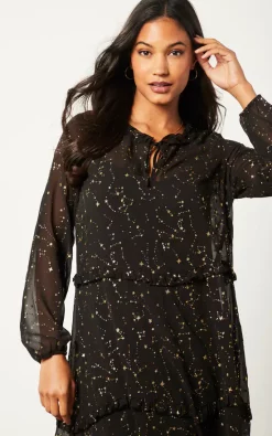 Buy 🤩 Sarta Constellation Print Tiered Maxi 👗 Dress 😀 -Alie Street Shop unnamed file 3238